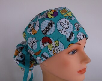 Scooby Doo Ponytail - Womens lined surgical scrub cap, scrub hat, Nurse surgical hat, 152