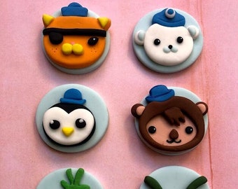 Octonauts inspired cookie, cupcake toppers, under the sea inspired themed cookie toppers