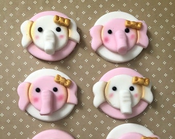 Elephant cookie, Cupcake toppers for Birthday or Baby shower