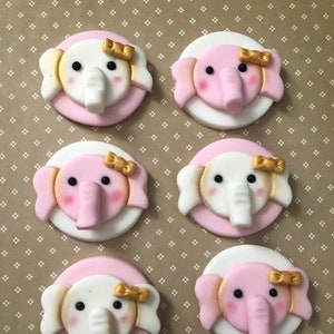 Elephant cookie, Cupcake toppers for Birthday or Baby shower image 1