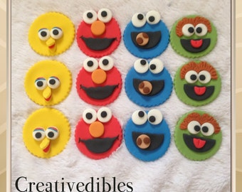 Se Same Street Inspired Fondant Cookie and Cupcake Toppers