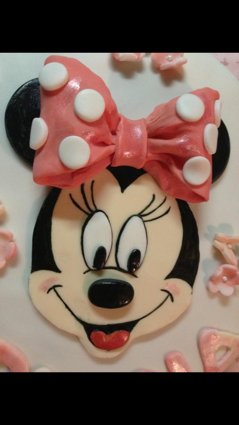 Fondant topper Mini Mouse Inspired Cake topper | Etsy