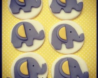 Elephant cupcake and cookie toppers, Birthday cupcake toppers, Baby shower cupcake toppers