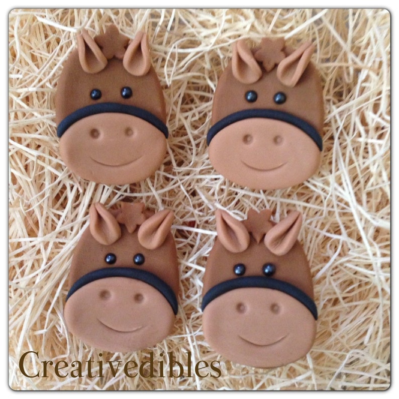 Edible Fondant Cupcake Cookie Toppers Horse image 1