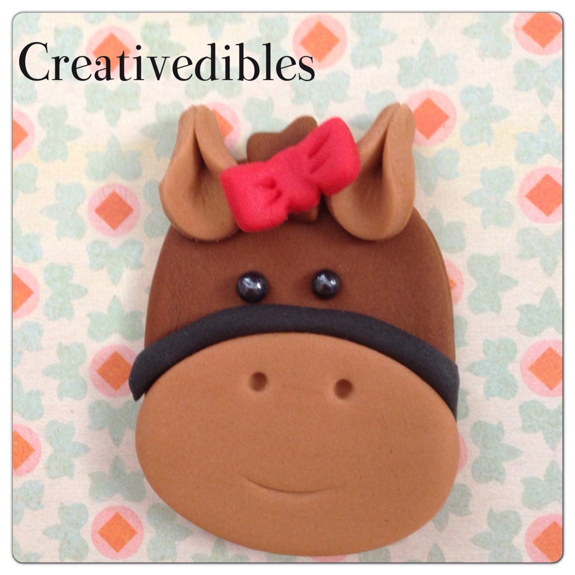 Edible Fondant Cupcake Cookie Toppers Horse Etsy