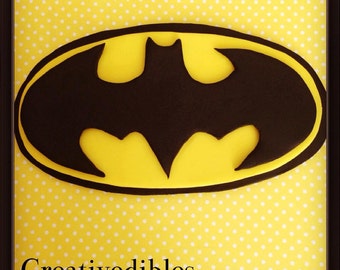 Batman logo inspired  fondant cake topper