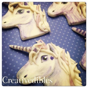 Unicorn fondant Cupcake, Cookie Topper image 1