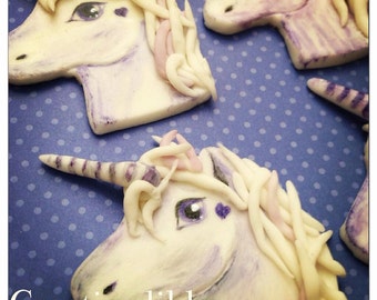 Unicorn fondant Cupcake, Cookie Topper