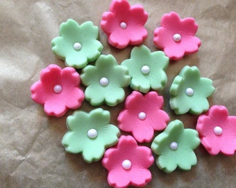 Fondant topper, Flower cupcake or cake toppers