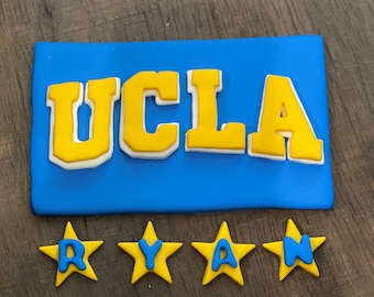 UCLA Graduation theme fondant toppers