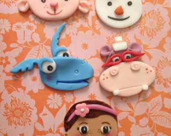 Doc mcstuffins Inspired Fondant Cupcake, CookieToppers