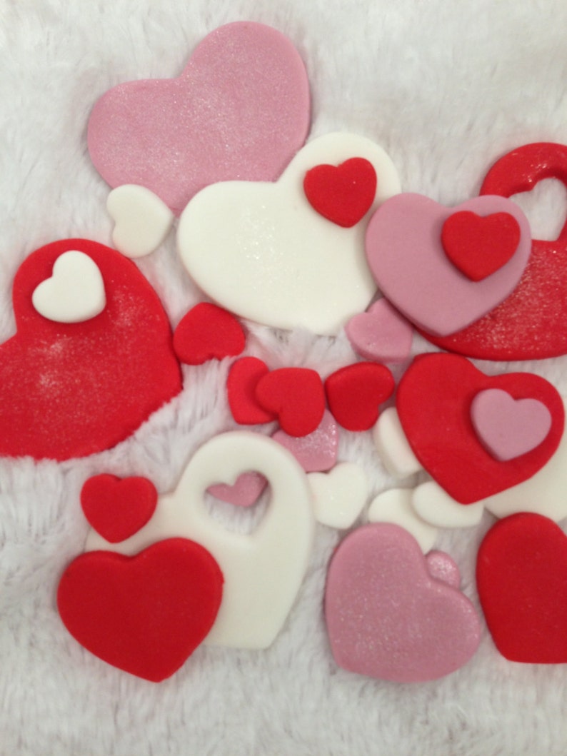 Heart Shape Fondant Cupcake and Cookie Toppers image 1