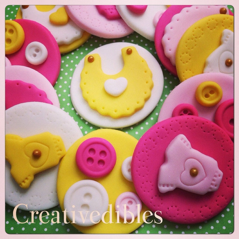 Baby Shower Fondant Cookie Cupcake Toppers Etsy