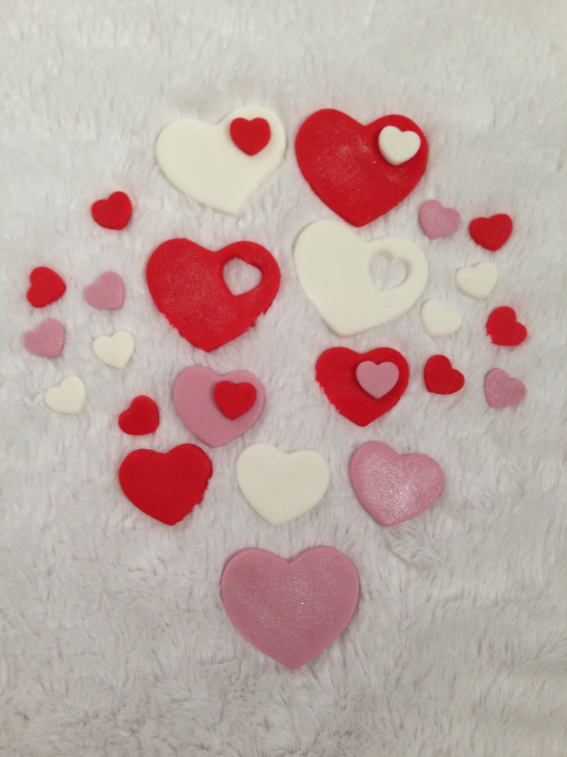 Heart Shape Fondant Cupcake and Cookie Toppers image 2