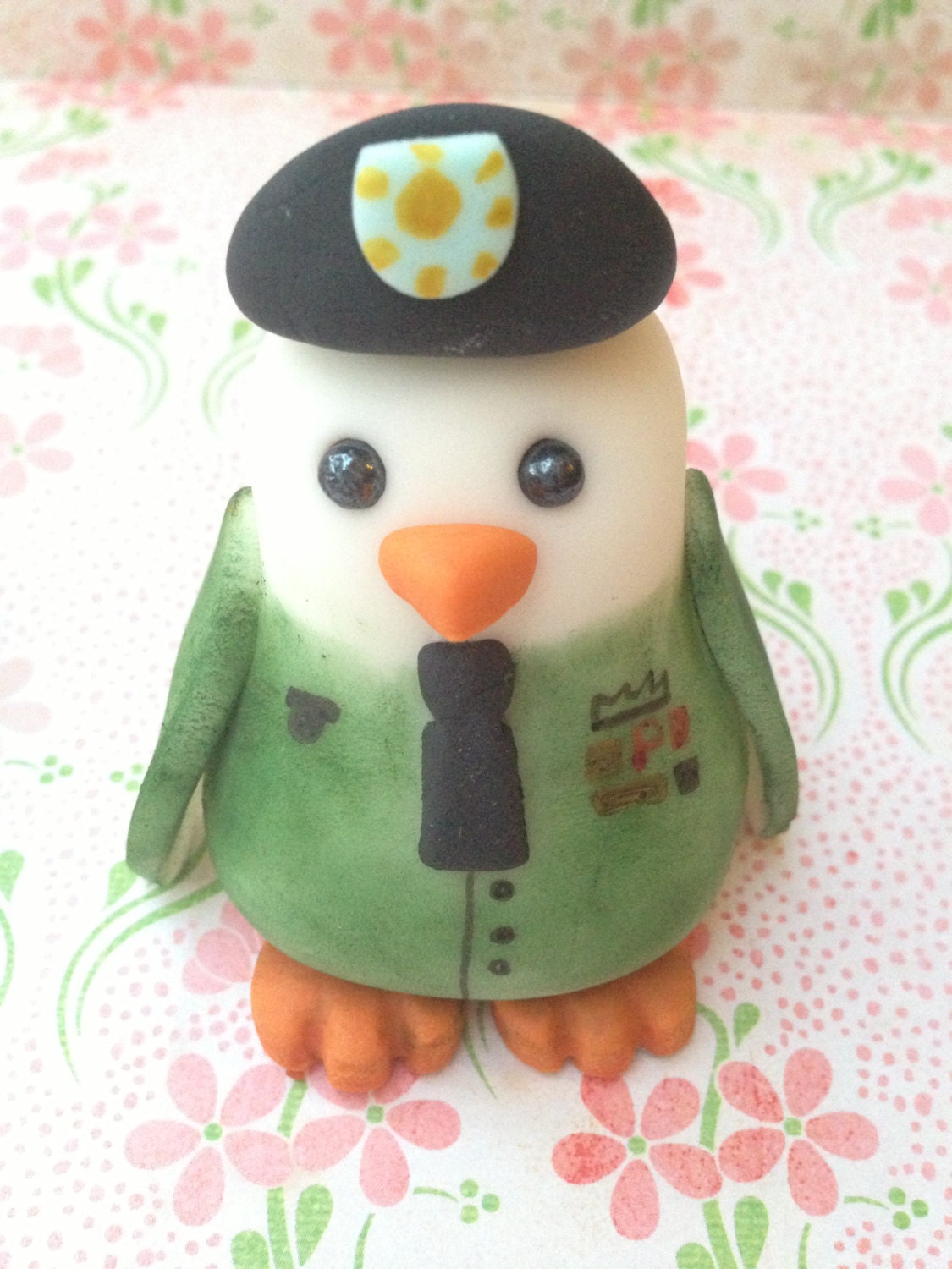 Edible Fondant Cake Topper Army Penguin Couple Great Topper | Etsy