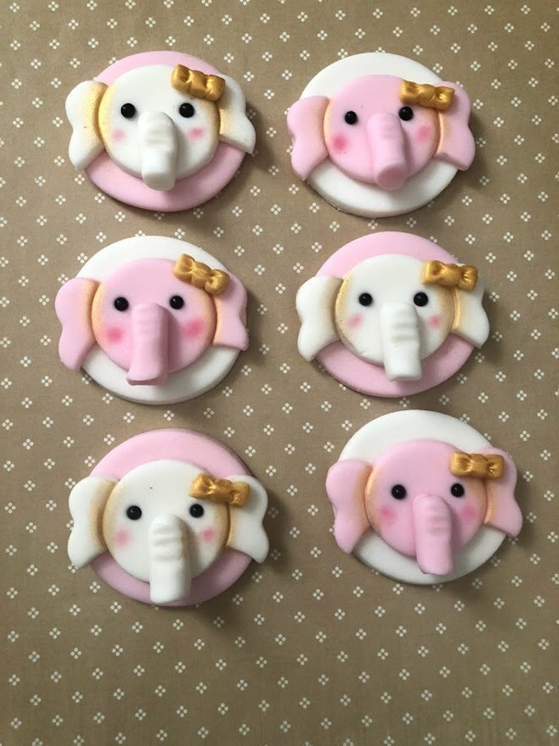 Elephant cookie, Cupcake toppers for Birthday or Baby shower image 1