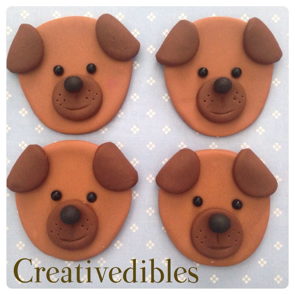 Dog puppy Fondant cupcake cookie toppers Etsy