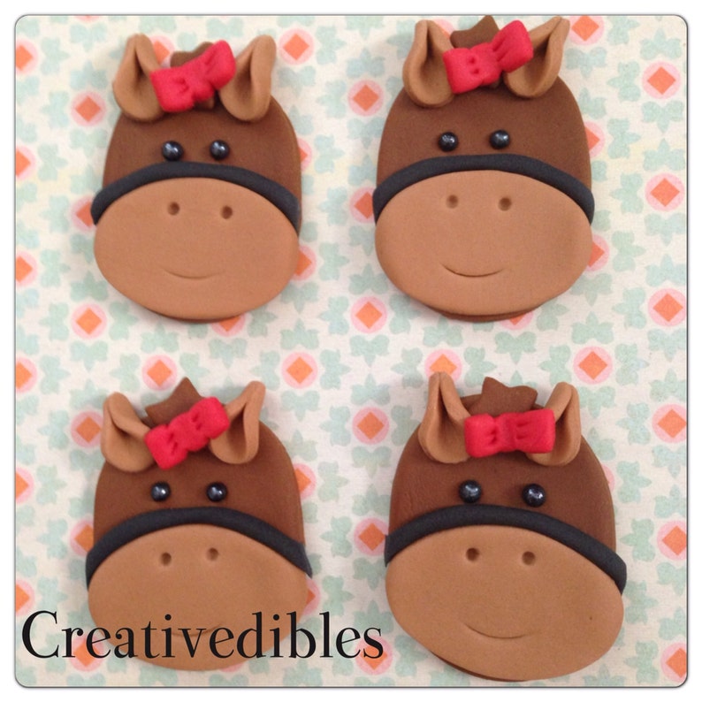 Edible Fondant Cupcake Cookie Toppers Horse image 4