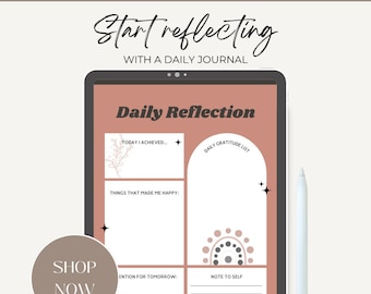 Printable Daily Reflection | Journal | Digital Download | Daily Planner | Mental Health
