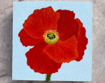 Poppy acrylic painting