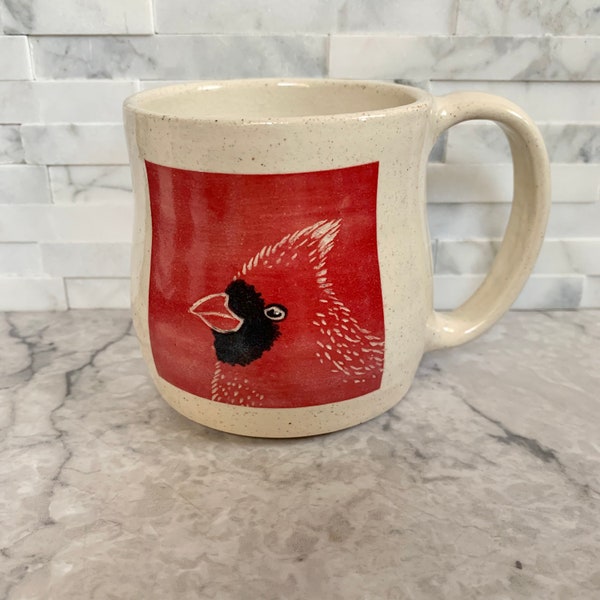 SECONDS * Hand carved, Cardinal Mugs