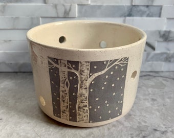 Birch Tree, ceramic candle holder