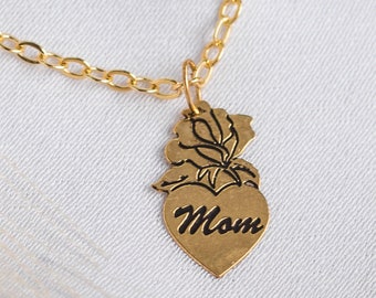 14K Solid Yellow Gold Break-Apart Heart Necklace - Mother Daughter Love Pendant, Gift Boxed - View #6