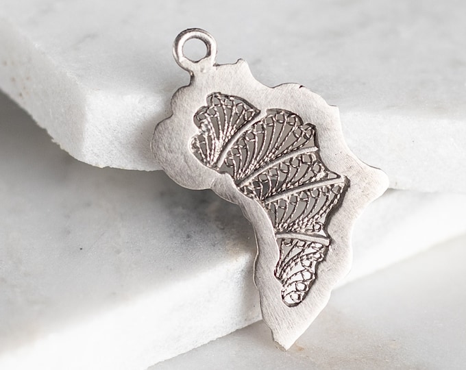 Map Pin Filigree Sterling Africa Map Filigree Charm - Vintage Silver Africa Continent ...