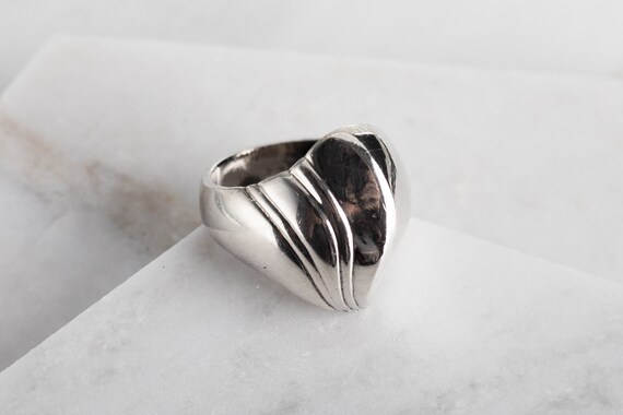 Sterling Silver Abstract Dome Seashell Ring - Vin… - image 5