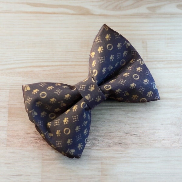 Chewy Vuitton Classic Bow Tie, For Dog or Cat, Slides onto Collar