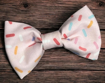 Sprinkles Dog Bow Tie, Dog Birthday Bow Tie, Barkday Dog Bow Tie, Gotcha Day, Pawty, Dog Collar Bow, Handmade in USA
