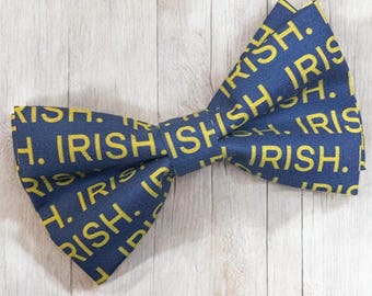Irish Dog Bow Tie, College Football Gift, Handmade in USA