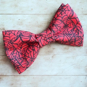 Spider-Man Inspired Dog Bow Tie or Cat Bow Tie | Spider Web Bow Tie | Halloween Costume | Halloween Bow Tie, Handmade in USA
