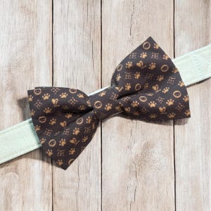 Chewy Vuiton Dog Bow Tie, Designer Inspired Pet Collar Bow, Handmade in USA image 2
