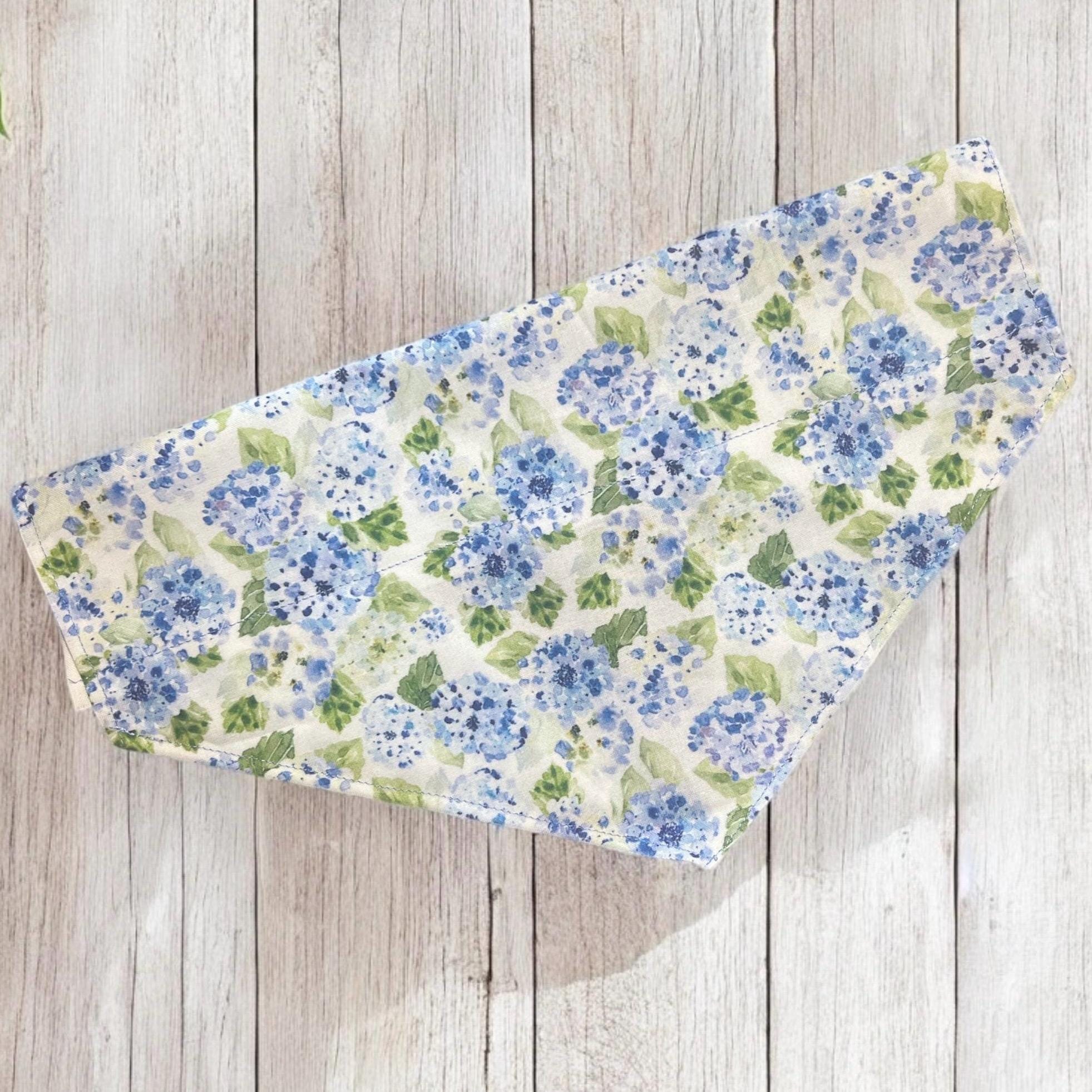 Hydrangeas Dog Bandana: Floral Wedding Pet Accessory, Handmade in USA