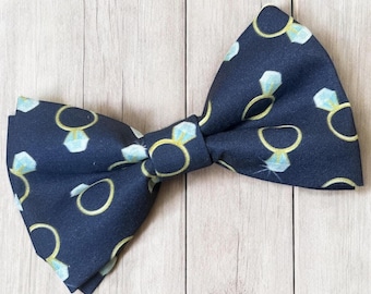 Engagement Ring Dog Bow Tie: Wedding Proposal Pet Accessory, Handmade