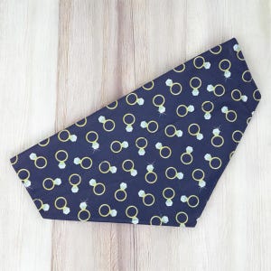 Engagement Ring Dog Collar Bandana, Engagement Gift, Wedding Bandana