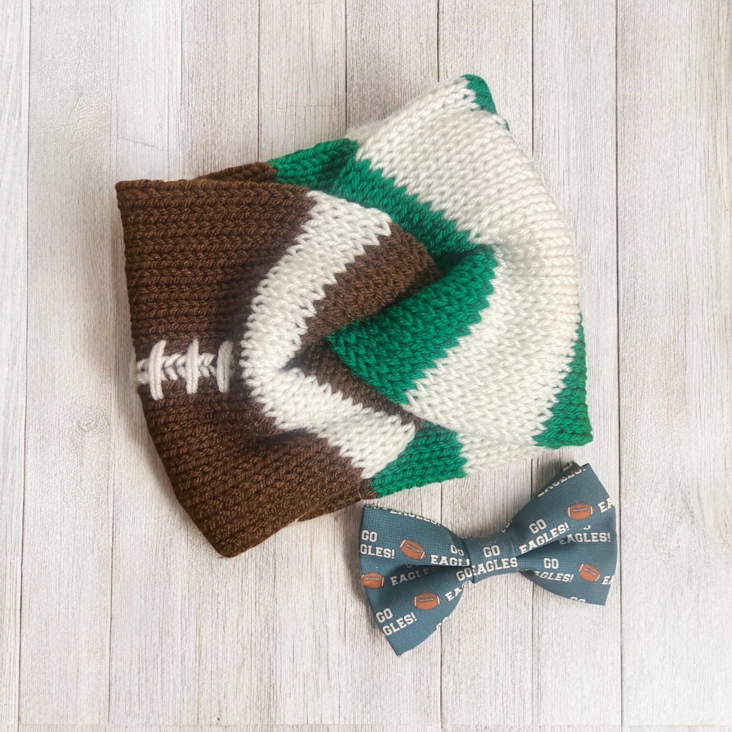 Philadelphia Hand-knit Twist Headband, Eagles Inspired, NFL 