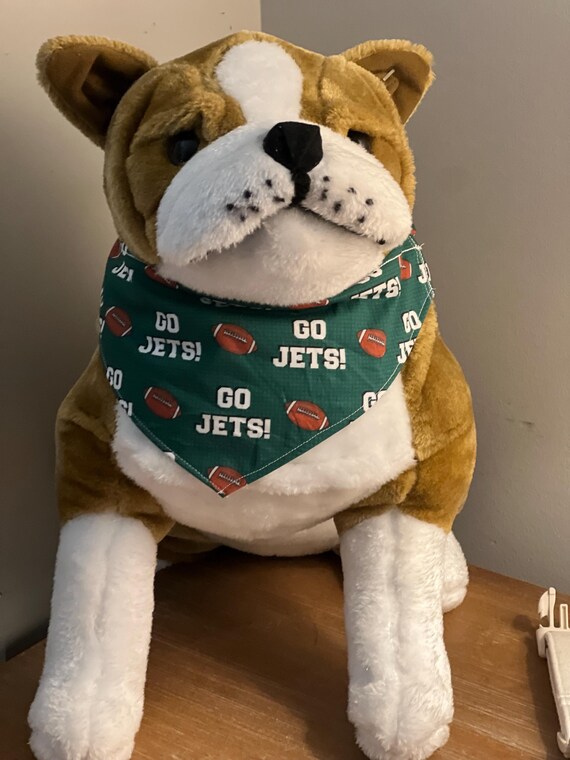 New York Jets Dog Bandana: Over the Collar, Handmade USA UK