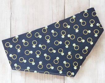 Engagement Ring Dog Bandana: Wedding Proposal Pet Accessory, Handmade in USA