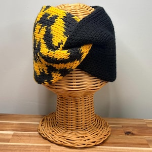 Black & Gold Twist Headband, Pittsburgh Gift, Game Day Accessory image 6