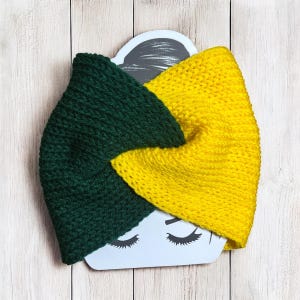 Hand-Knit Twist Headband: Green Bay Packers Inspired, NFL Fan Accessory