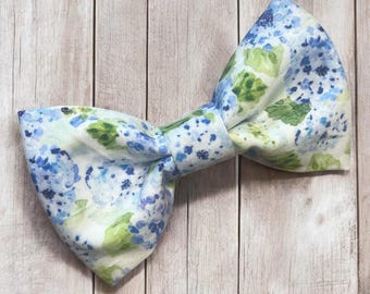 Hydrangea Flower Dog Bow Tie: Spring Wedding Pet Collar, Handmade