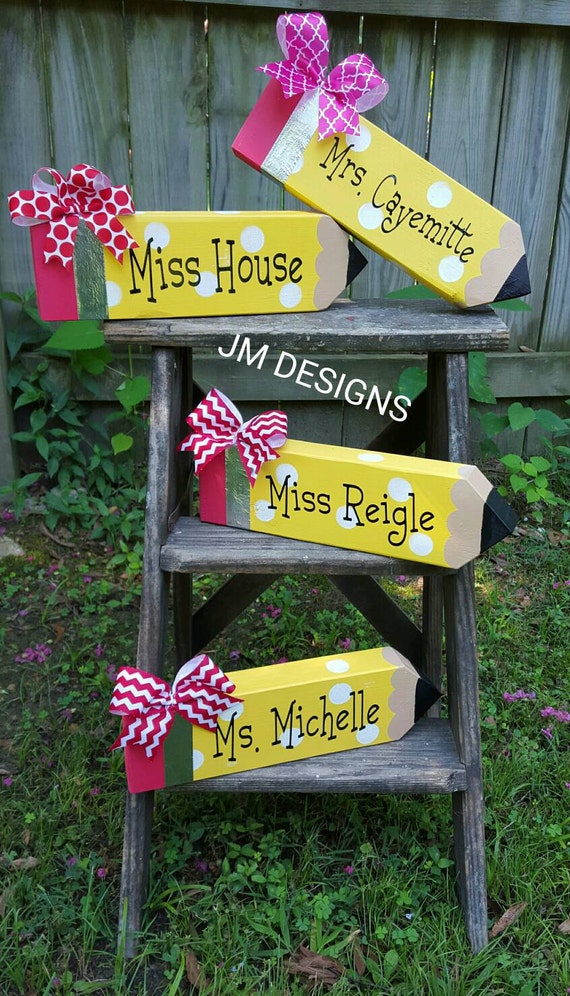 Personalized Giant Pencil Teacher Desk Name Plate Etsy