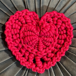 PATTERN - Bullion Heart Scrubby Crochet Pattern