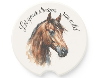 Zeepsteen autoonderzetter aquarel paard