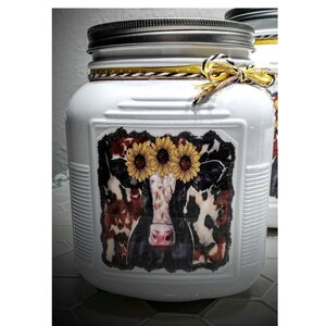 COW Cookie Jar, Cow Snack Jar, Cow Canister, Cow Decoration, Cow Decor, Cow Glass Jar, Mother's Day Gift, Housewarming Gift, Cow Kitchen Jar