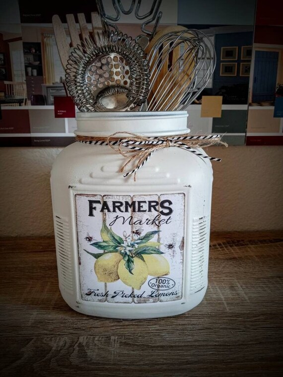 Lemon Utensil Holder Lemon Utensil Caddy Lemon Utensil Etsy