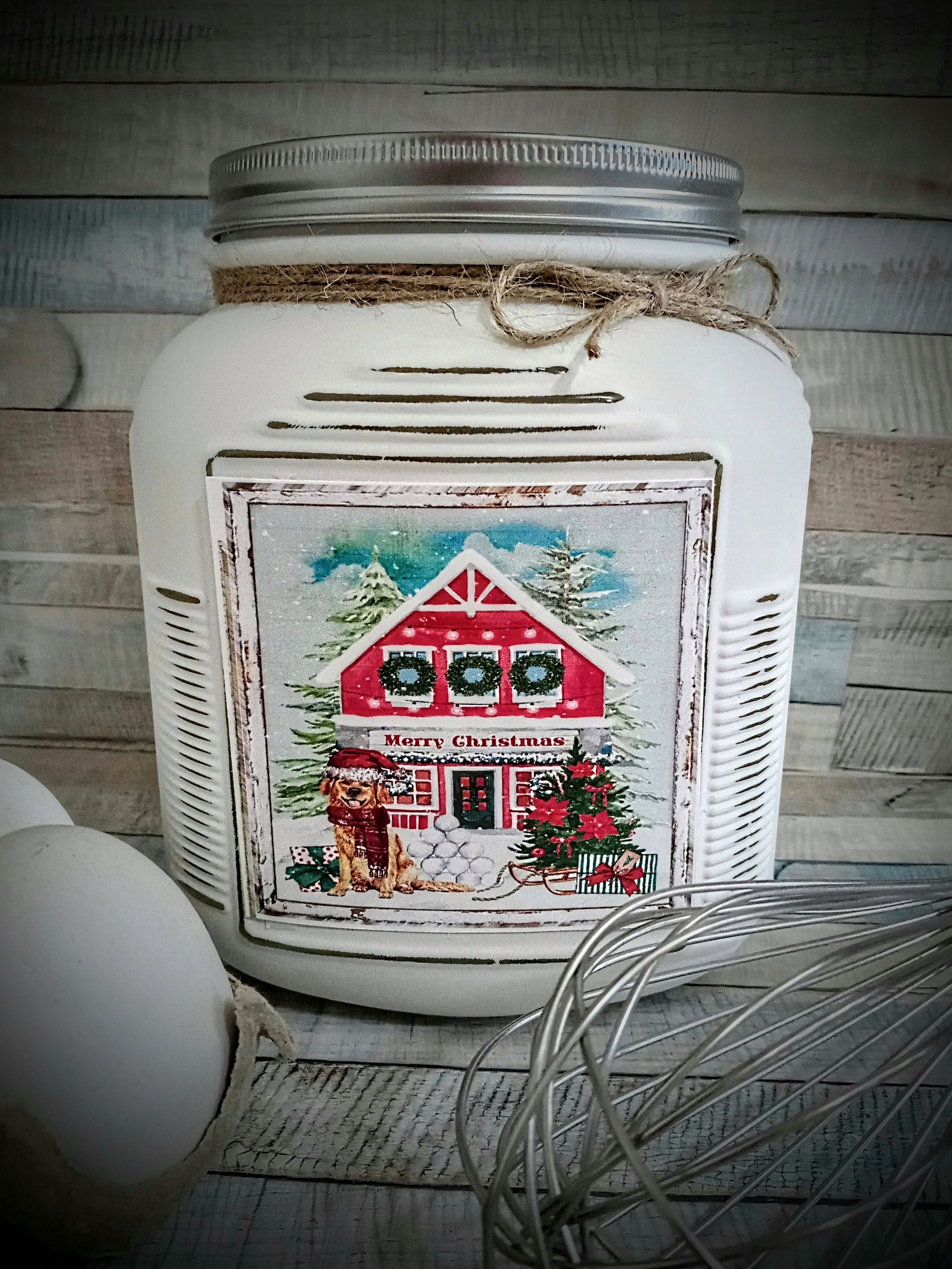 Kovot White Vintage Farmhouse Cookie Jar Airtight Food Storage Container with Lid for Cookies Biscuits Baked Treats Snacks Gift for Housewarming Birth