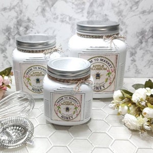 3 Piece Rustic Farmhouse Honey Bee Canister Set/Cracker Jar/Rustic Canisters/Country Decor/ Housewarming/Wedding/Modern Farmhouse/Gift***